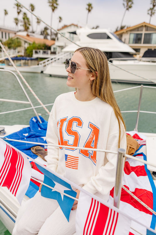 Flag Sunday Sweater - Sea Salt