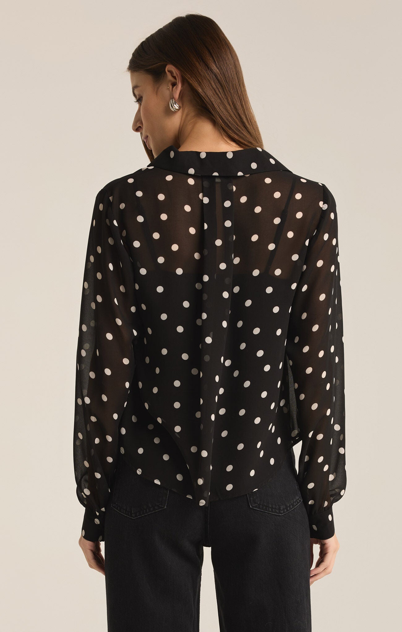 Vivienne Polka Dot Top - Black