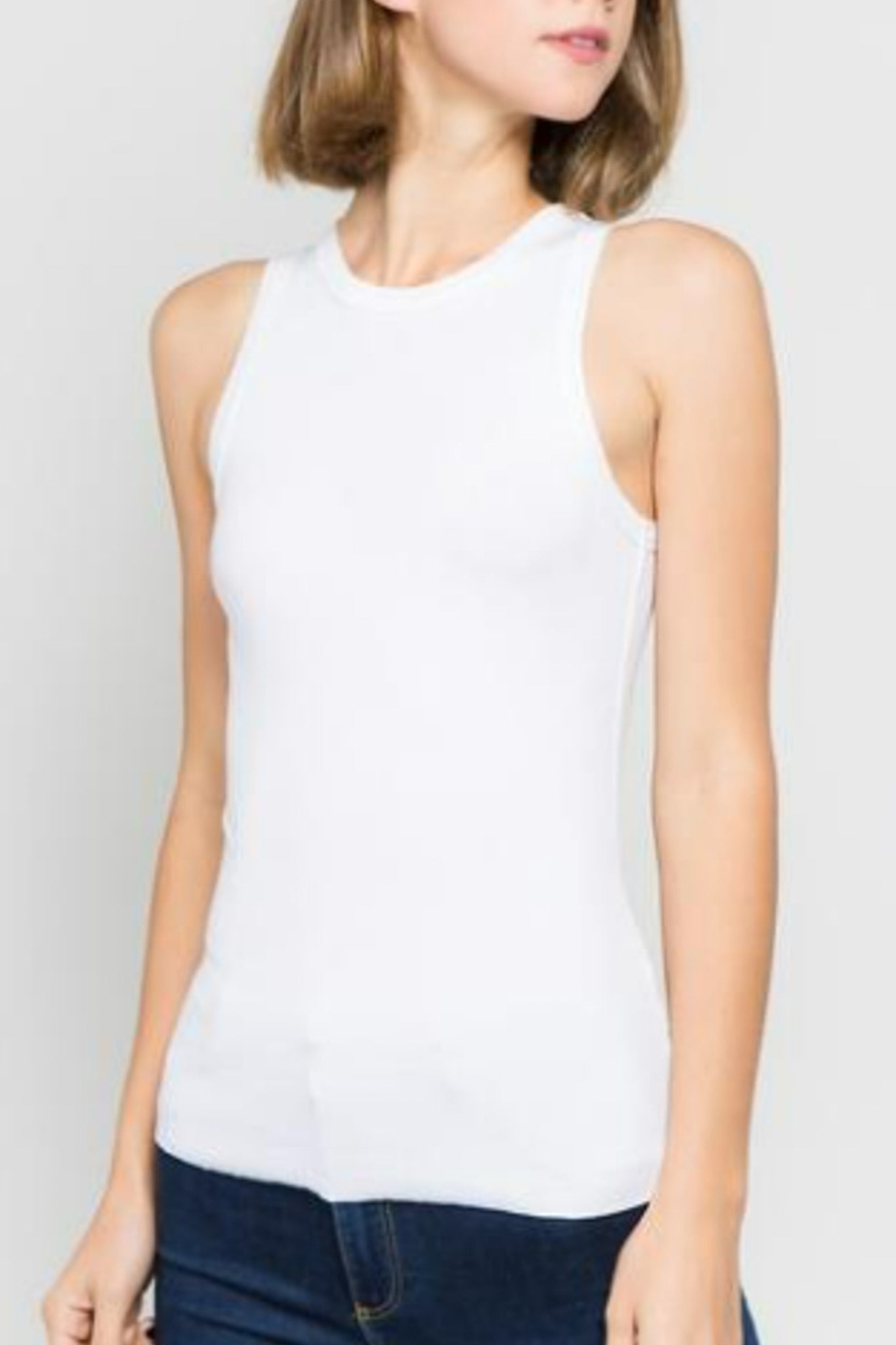 white basic tank